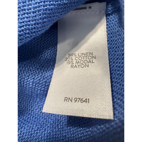 J. Jill Blue Opal Linen Blend Sweater Tunic Boat Neck 3/4 Sleeve Large Tall NWT - Picture 8 of 9